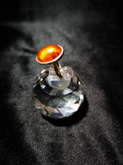 Bague ancienne argent français avec ambre