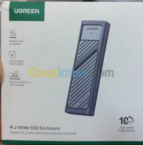 Lecture disque dur SSD nvme m2 sata Ugreen enclosure 