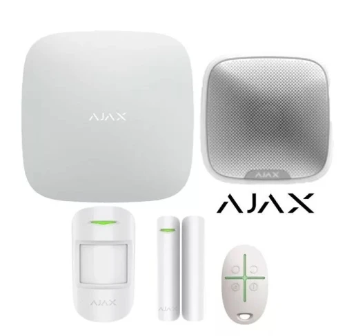 Kit alarme anti-intrusion sans fil Ajax avec sirène éxtérieure couleur BLANC