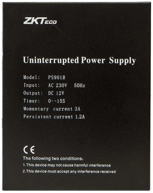 Alimentation Secourue 12V 3A CONTROL D'ACCES livre sans batterie NOIR