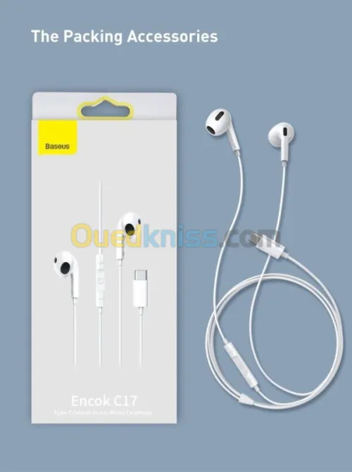 Baseus encok C17 in-ear Wired headphones with USB type C microphone