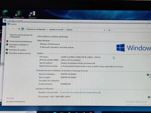 DELL LATITUDE 7480 / INTEL I5 6 EME / 8G / 256 SSD / 14 FHD AVEC CARTABLE