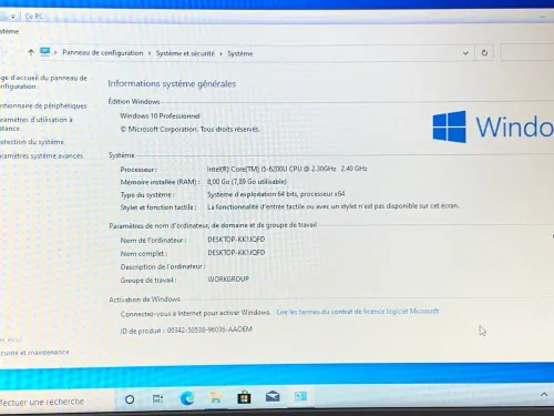 THINKPAD E560 / INTEL I5 6 EME / 8 G / 256 / 15.6 POUCE