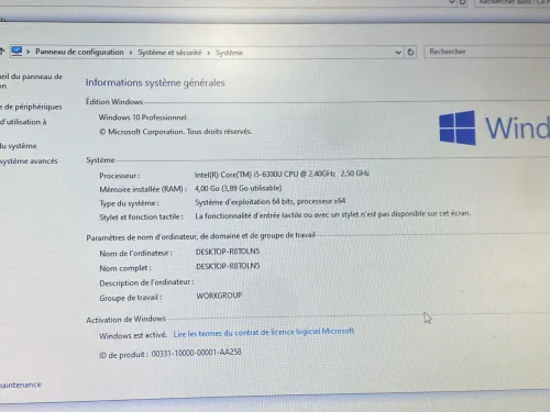 LOT 3 DELL LATITUDE 7480 / INTEL I5 6 EME / 8G / 128 SSD / 14 BATTERIE FAIBLE