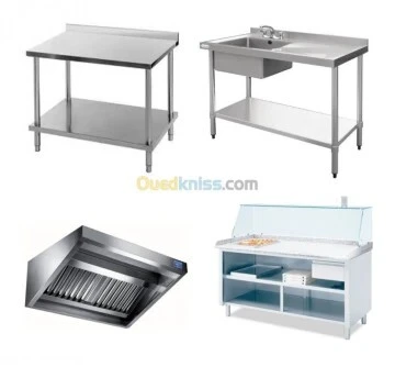 Table plonge hotte inox comptoir pizza