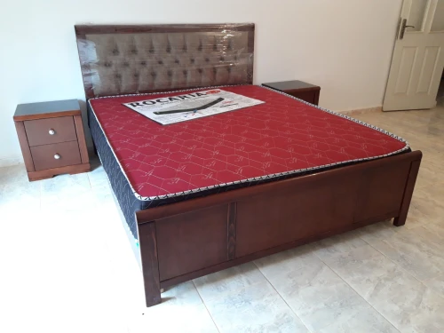 Lit 2 places en bois rouge