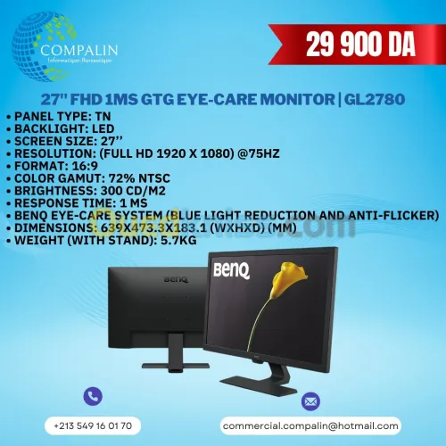 BenQ 27" FHD 1ms GtG Eye-Care Monitor | GL2780