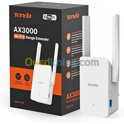 Tenda A33 AX3000 Wi-Fi 6 Dual Band 2.4GHz5GHz Extender