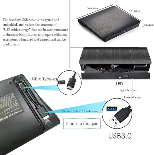 Graveur DVD-RW Externe Usb3.0 Type-C