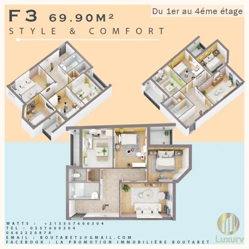 Vente Appartement Studio F2 F3 Blida Blida