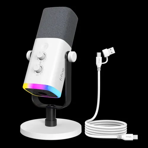 Microphone Fifine AM8 Dymanic White Edition