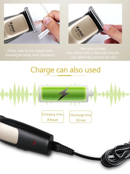 Tondeuse À Cheveux Sans Fil Électrique Professionnel Kemei KM-3202