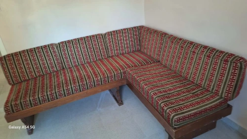 Ensemble banquette d angle et chaises en chêne