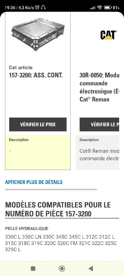 Calculateur caterpillar original