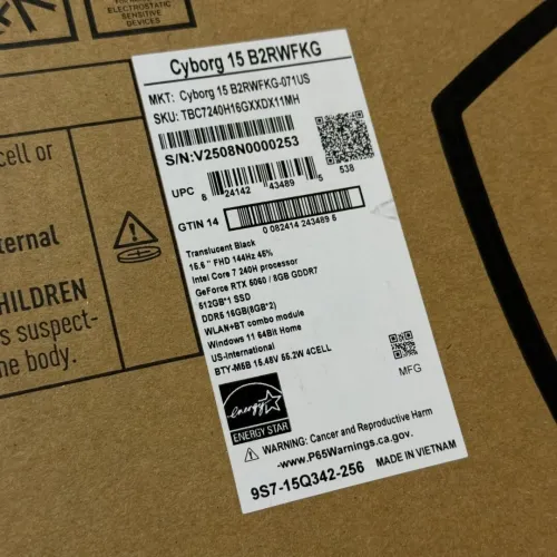 MSI Cyborg 15 / Core 7 240H (Gen 2) / RTX 5060 / 16 Go DDR5