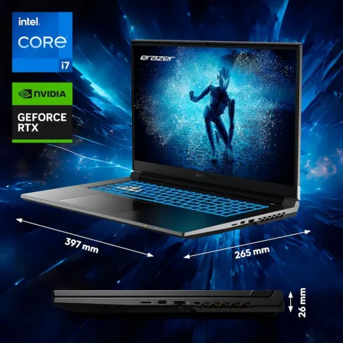ERAZER Defender P50/12th i7-12650H / NVIDIA GEFORCE RTX 4060 8GO/ 16G DDR4 / 512SSD/ 17.3" FHD 144Hz