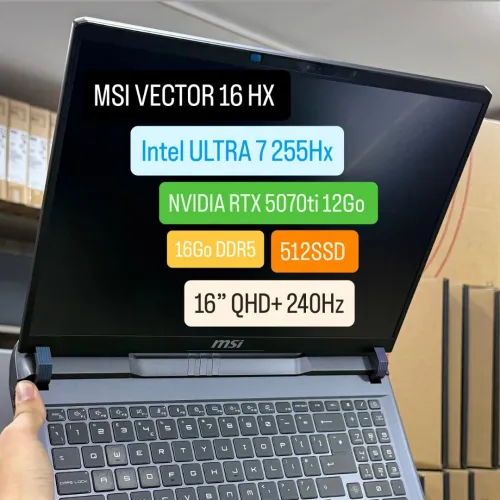 MSI VECTOR 16 HX AI / ULTRA 7 255HX / RTX 5070ti / 16Go DDR5 / 512SSD / 16 QHD+ 240Hz