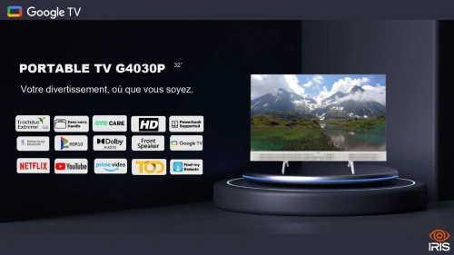 PORTABLE TV IRIS 32" G4030P GOOGLE TV HD LED (Power Bank)