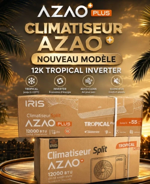 CLIMATISEUR IRIS AZAO+ PLUS 12000 BTU TROPICAL INVERTER BLANC