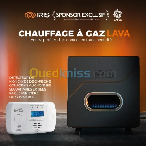 CHAUFFAGE IRIS LAVA NOIR 10KW +DÉTECTEUR