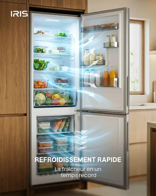 REFRIGERATUER IRIS IR-CN410 NO-FROST COMBINÉ INOX