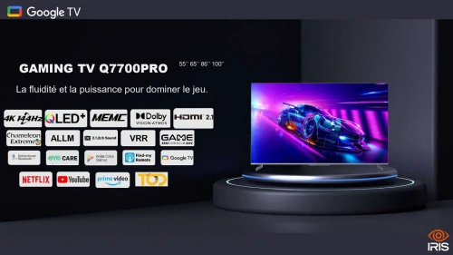 GAMING TV IRIS QLED Q7700 PRO GOOGLE TV UHD 4K 144Hz Matte (86"/100")