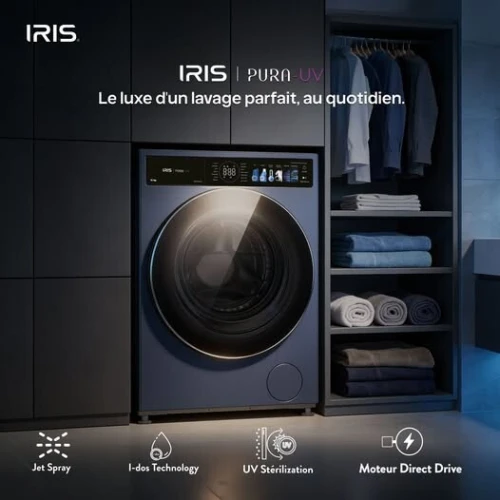 MACHINE A LAVER IRIS PURA UV 12KG et PURA UV SECHANTE 12/8KG