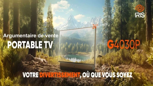 PORTABLE TV IRIS 24" G4030P 24POUCES GOOGLE TV FHD LED (Batterie +3h)