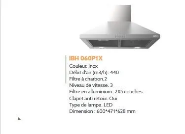 HOTTE DE CUISINE IBH060P1X 