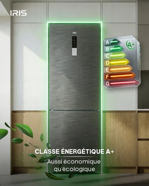 REFRIGERATUER IRIS IR-CN410 NO-FROST COMBINÉ INOX