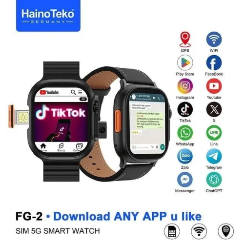 Smart watch 5G 4GB 64GB Wifi Bluetooth Camera ساعة أندرويد ذكية بحجم 64 جيغا بايت مع دعم شبكات الجيل الخامس