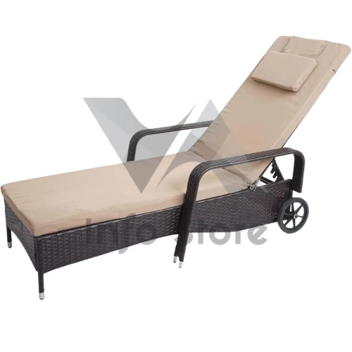 CHAISE LONGUE EN OSIER AVEC ROULETTE IMPORTATION MALAISIE 