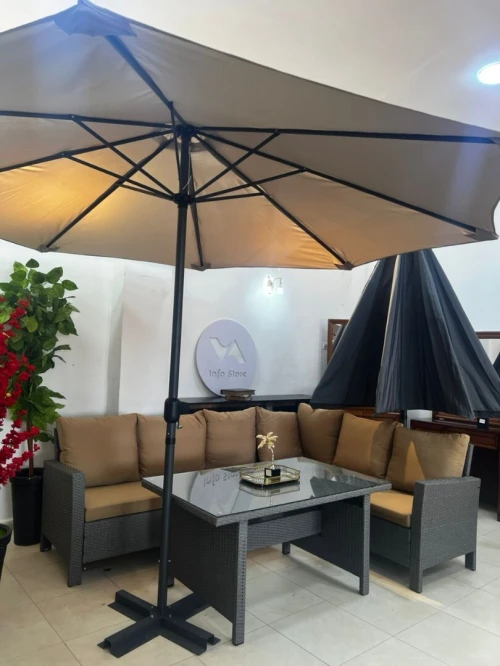 salon jardin form L avec table a manger en routin importation malaisie