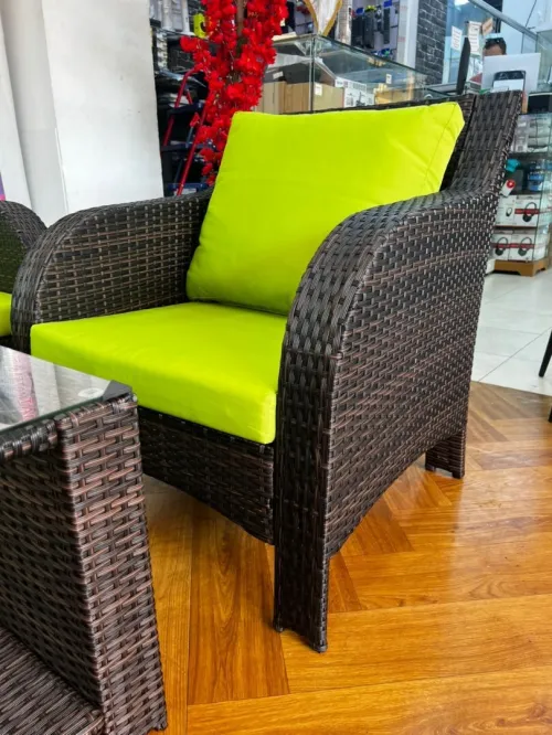 Salon de Jardin en Rotin Naturel (4 places)