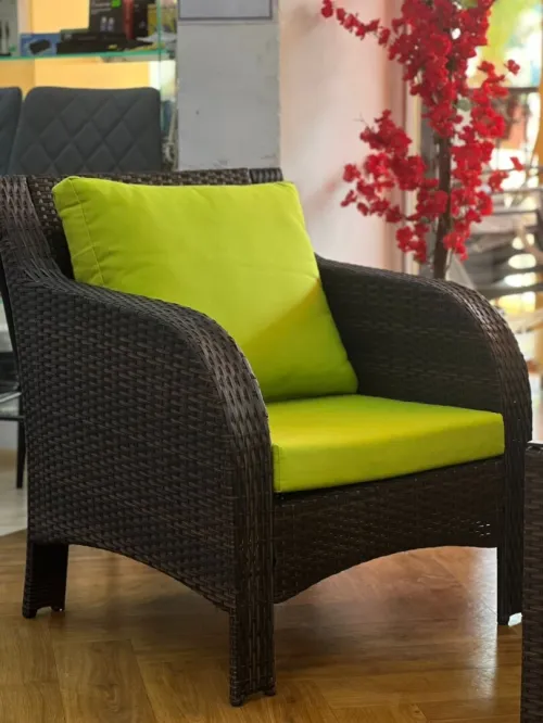 Salon de Jardin en Rotin Naturel (4 places)
