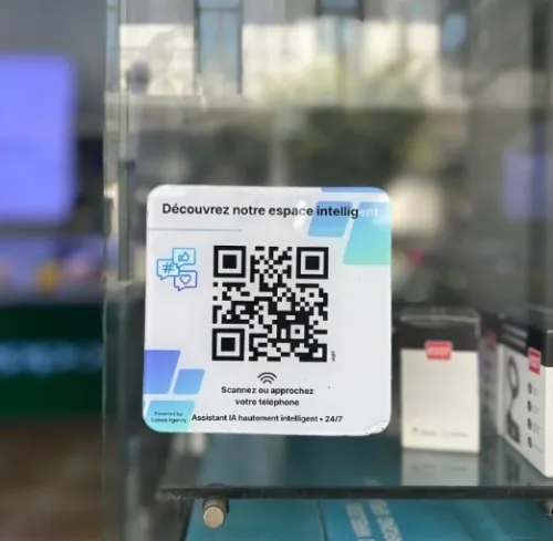 Plaques Stand QRCode/NFC Tout en 1 Avec chatbot + Tableau de bord