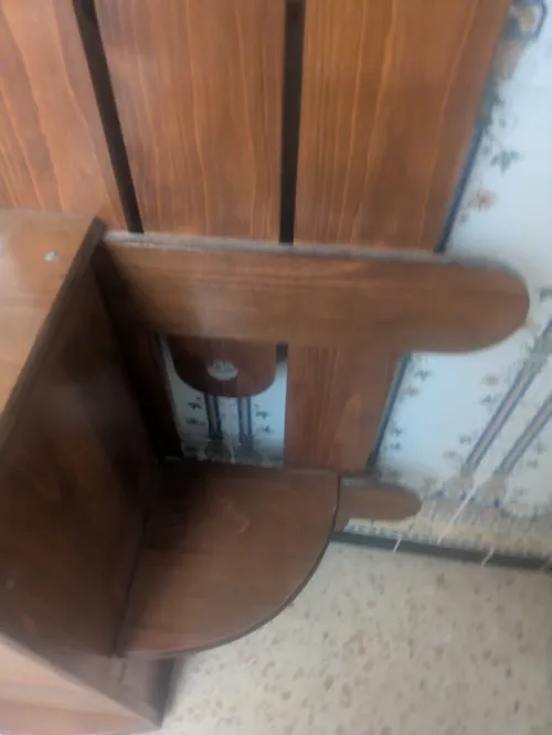 Meuble a chaussures en bois d origine Indonésie avec miroir et porte manteau
