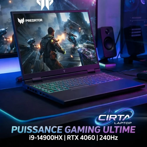 ACER PREDATOR PHN16 72 i9 14900HX 5.8GHz RTX 4060 240Hz 16 pouces 2.5K laptop gamer