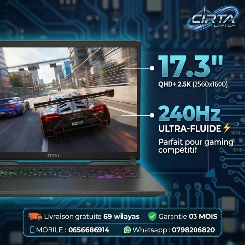 MSI VECTOR 17 HX i9-14900HX 5.8GHz RTX 4070 240Hz 2.5K QHD laptop gamer