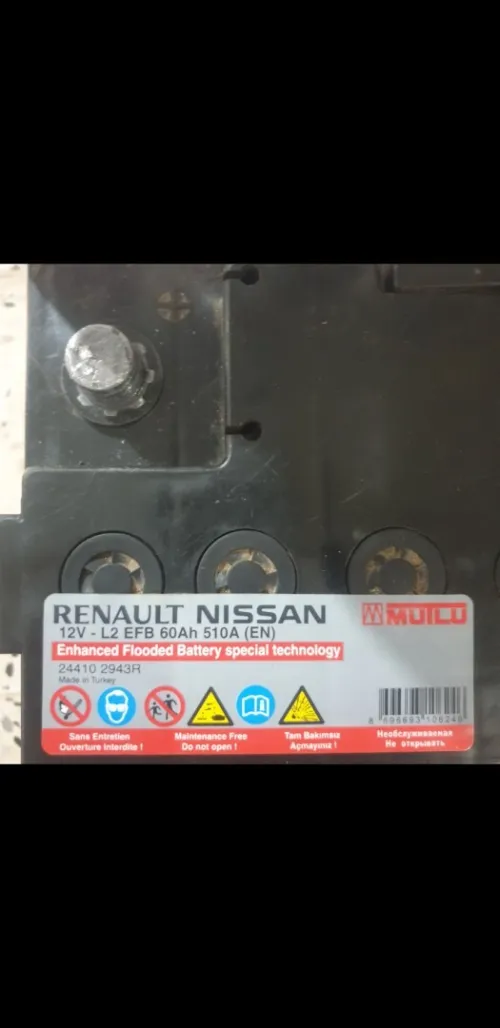 BATTERIE EFB START AND STOP 60AH D'ORIGINE RENAULT VALABLE POUR CLIO 5 STEPWAY