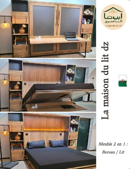 Espace 2 en 1 : bureau / lit