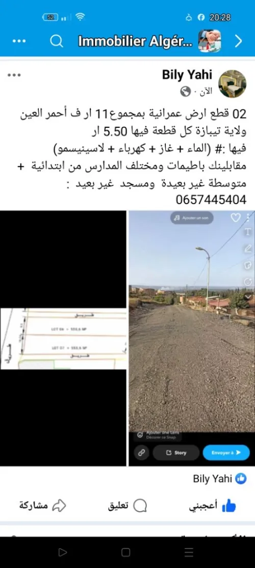 Vente Terrain Tipaza Ahmar el ain