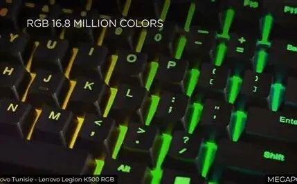 Clavier Mécanique  Gaming filaire Lenovo Legion K500 RGB Noir