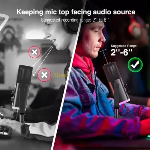 FIFINE AM8 DYNAMIC - MICROPHONE USB / XLR - STREAMING / PODCAST / GAMING - WINDOWS / MAC / PS4 / PS5 - RGB - BLACK