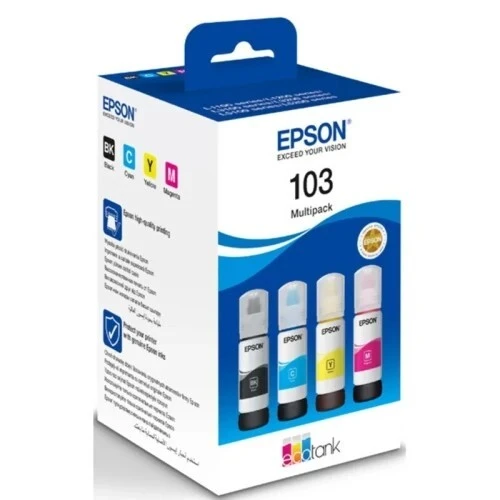 BOUTEILLES D'ENCRE EPSON 103 ECOTANK - BLACK - CYAN - MAGENTA - YELLOW - ORIGINALE