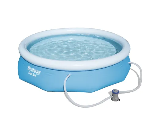 Piscine Bestway Autoportante Fast Set Ronde Rotin 366*76 Cm Avec Une Pompe De Filtrage 
