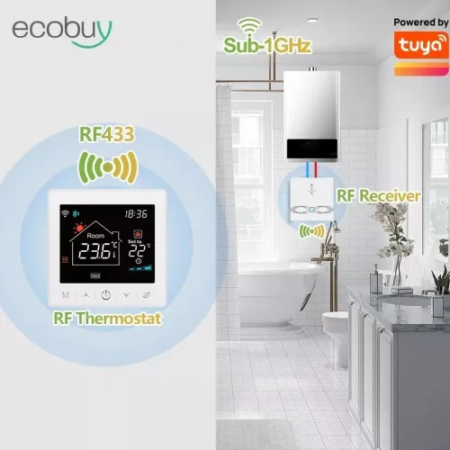 Thermostat intelligent wifi/RF, fonctionne avec tuya, compatible avec alexa et Google home