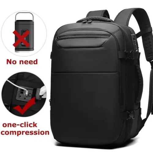 Sac à dos professionnel multifonctionnel extensible avec compression sous vide et anti-vol