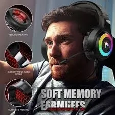 CASQUE GAMING J-ANKKA F3 RGB Gaming Headset with Bendable Noise Canceling MicrophoneCASQUE 