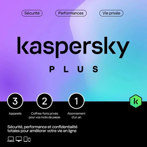 Kaspersky Plus 2026  Antivirus pour 3 Postes